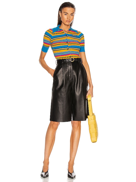 Miu Miu Short Sleeve Cardigan in Turchese | FWRD