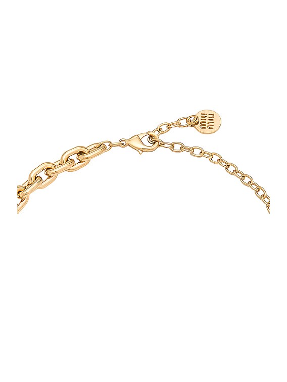 Miu Miu Logo Choker in Oro | FWRD