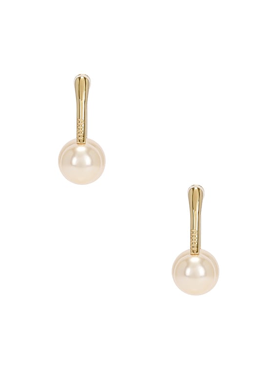 Miu Miu Pearl Earrings in Oro & Creamrose | FWRD