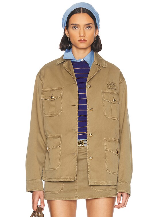 Miu Miu Utility Jacket in Olive | FWRD