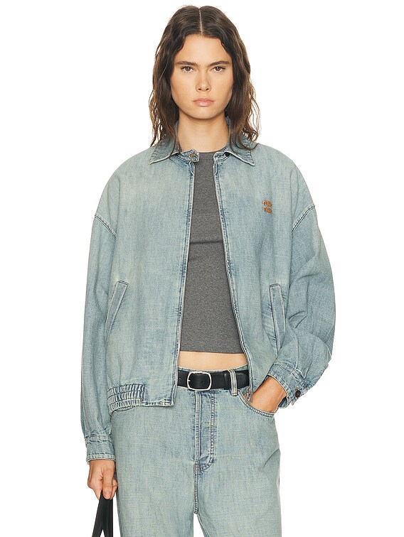 Miu Miu Chambray Jacket in Celeste | FWRD