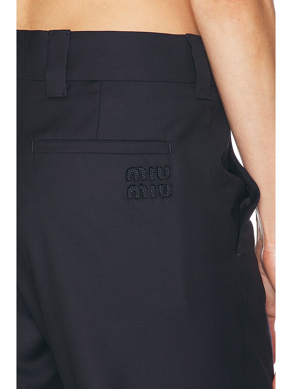 Miu Miu Wide Leg Pant in Blue | FWRD