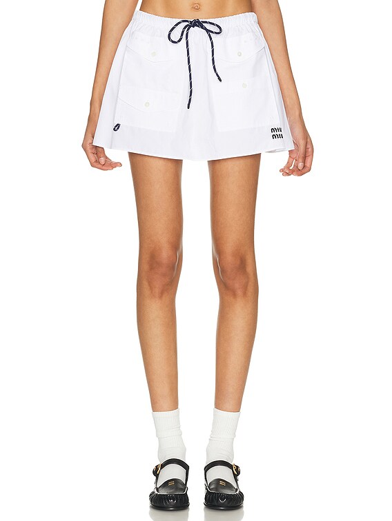Miu Miu Cargo Mini Skirt in Bianco | FWRD