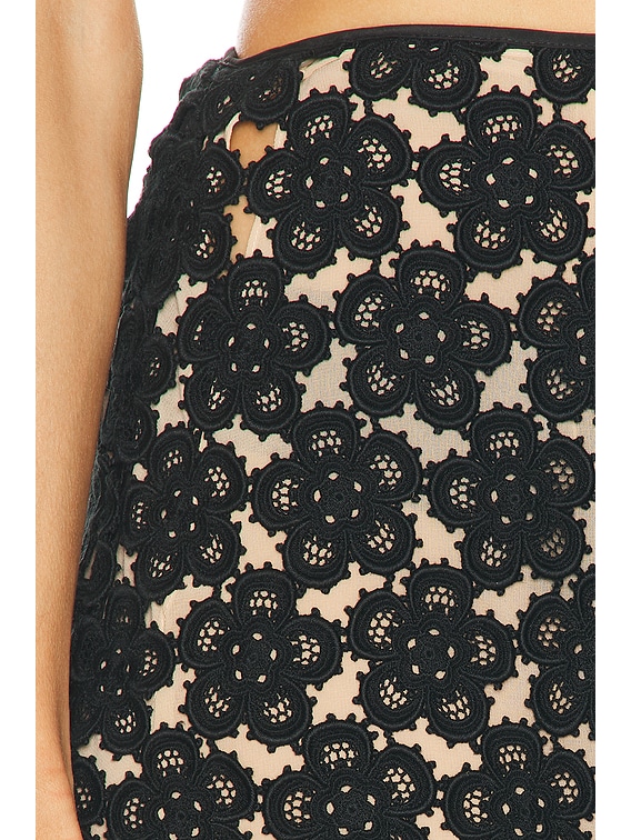 Miu Miu Macram? Anemone Skirt in Nero | FWRD
