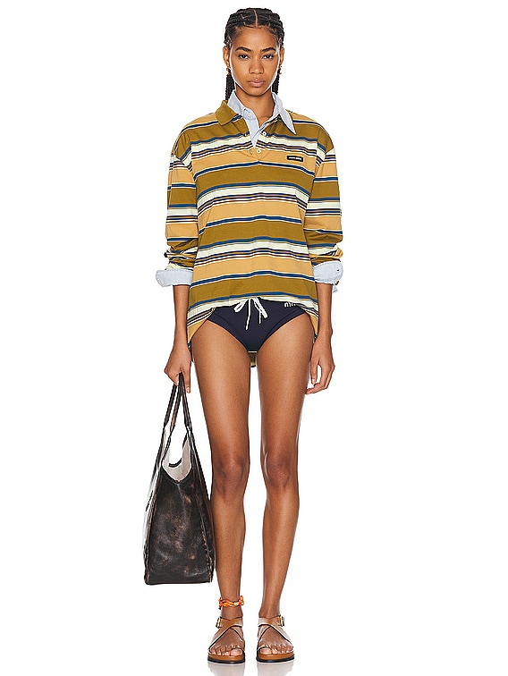 Miu Miu トップ - Senape, Crema, & Blu | FWRD