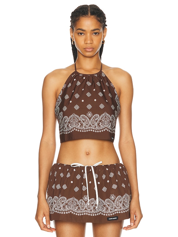 Miu Miu Halter Top in Cacao | FWRD