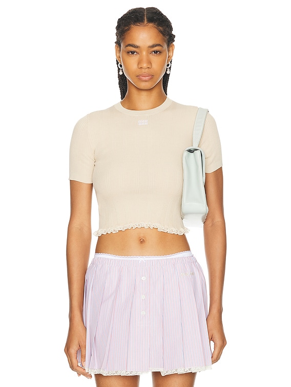 Miu Miu Short Sleeve Top in Calce | FWRD