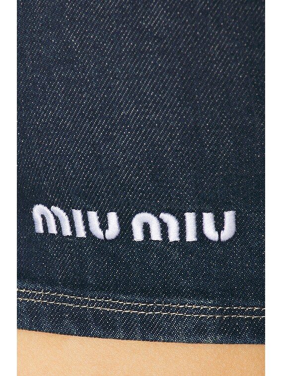 Miu Miu Cropped Tank Top in Bleu | FWRD