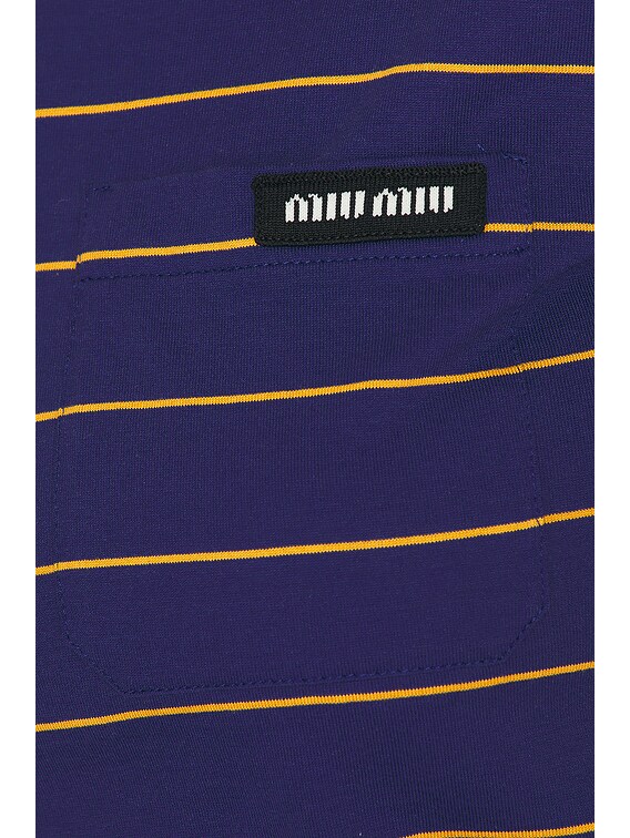 Miu Miu Short Sleeve Tee in Inchiostro & Topazio | FWRD