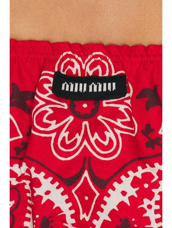 Miu Miu Bandeau Top in Bianco & Rosso | FWRD