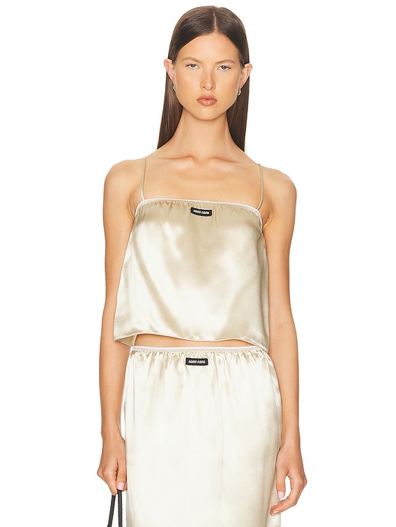 Miu Miu Satin Top in Deserto | FWRD