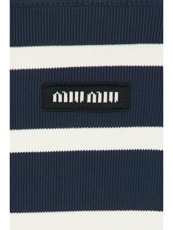 Miu Miu Strapless Top in Blue & Naturale | FWRD