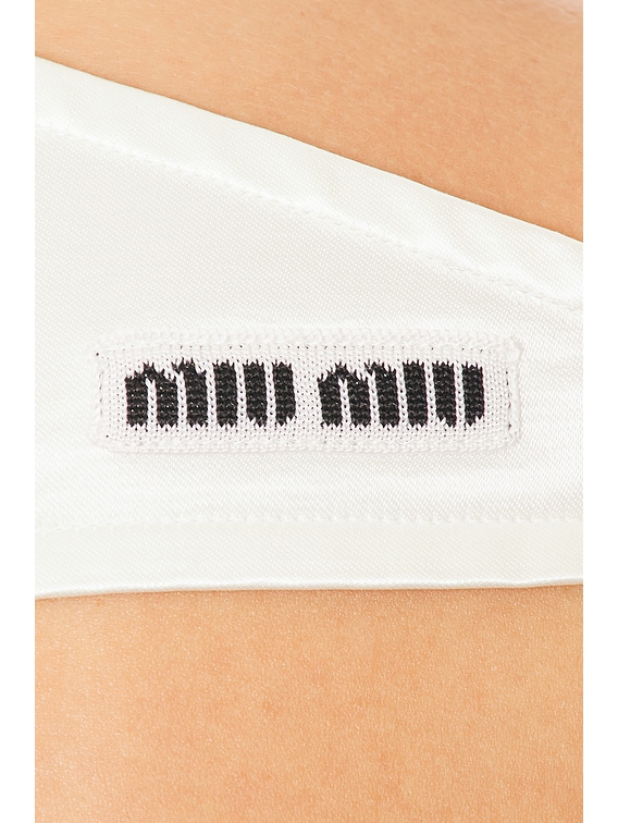 Miu Miu Satin Bra Top in Bianco | FWRD