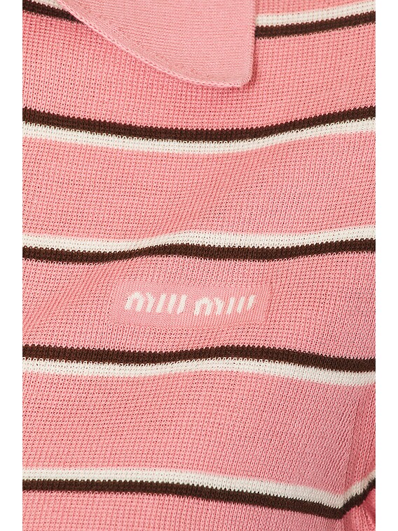 トップス MM Miu Miu Striped Polo Top in Rosa | FWRD