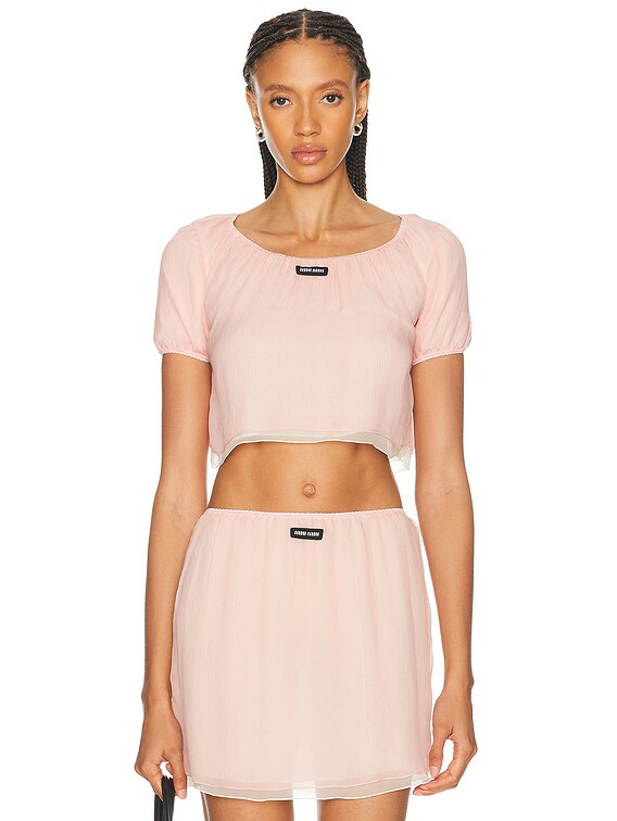 Miu Miu Chiffon Top in Rosa | FWRD