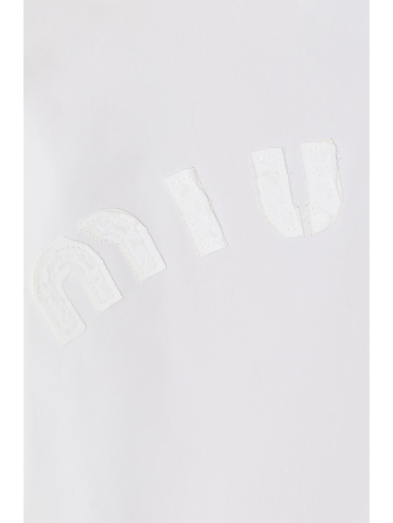 Miu Miu Off the Shoulder Long Sleeve Top in Bianco | FWRD
