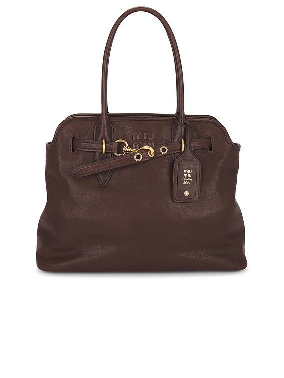 【関税&送料込】Miu Miu Aventure Leathr Crossbdy Bag Miu Miu Aventure Leather Tote Bag | Black | FARFETCH