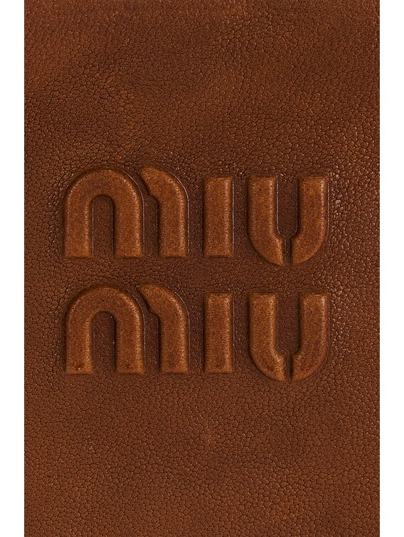 みみM Miu Miu Nappa Aviator Bucket Bag in Rovere | FWRD
