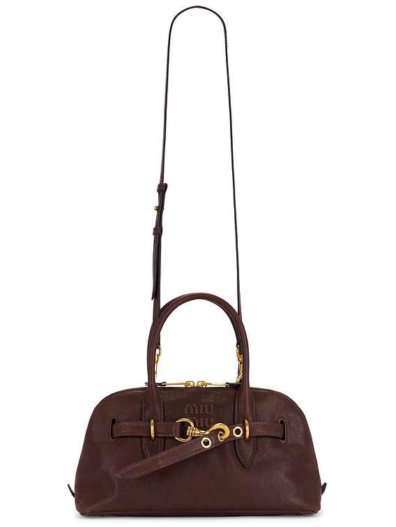 【MIU MIU】アドベンチャーバッグ Black Aventure Nappa Leather Top-handle Bag | Miu Miu