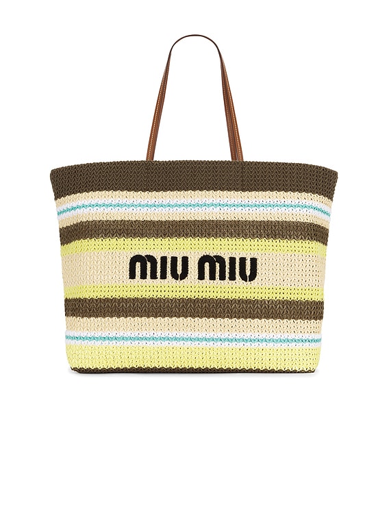 【MIU MIU】LOGO TOTE BAG Amazon.com: Miu Miu, Pre-Loved White Calfskin Embossed Logo
