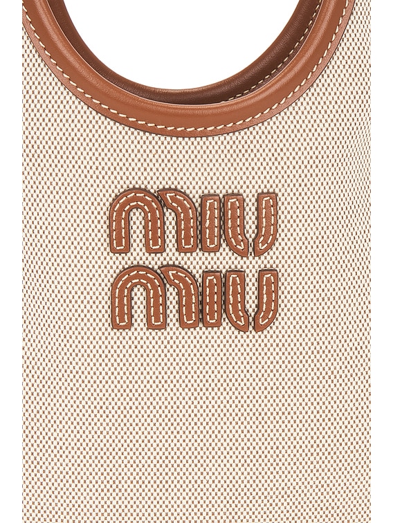 Miu Miu Ivy Tote Bag in Natural & Brandy | FWRD