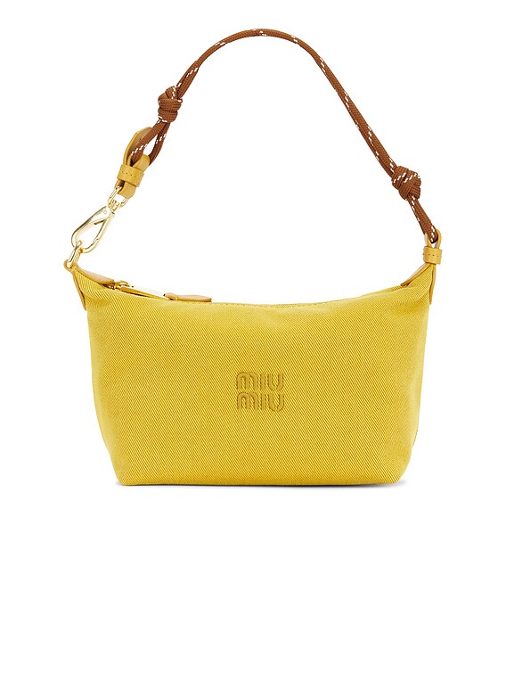 Miu Miu Gabardine Contenitori Nastro Bag in Topazio & Brandy | FWRD