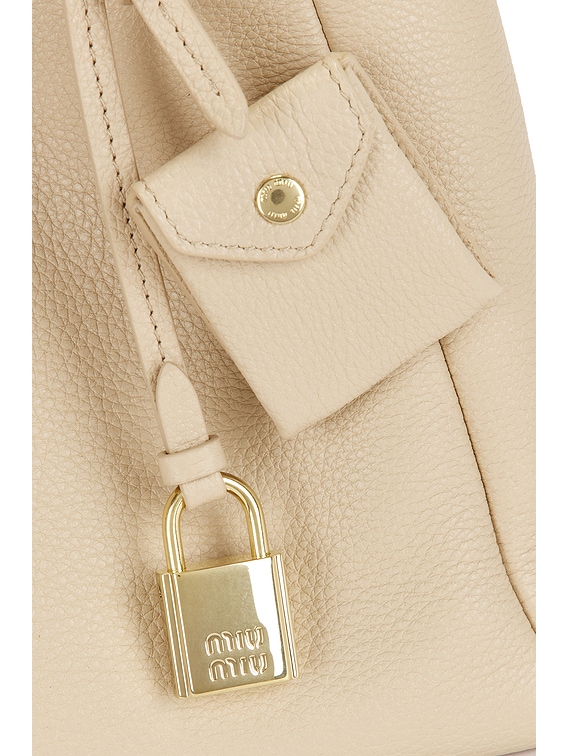 Miu Miu Vitello Phenix Shoulder Bag in Travertino & Pervinca | FWRD