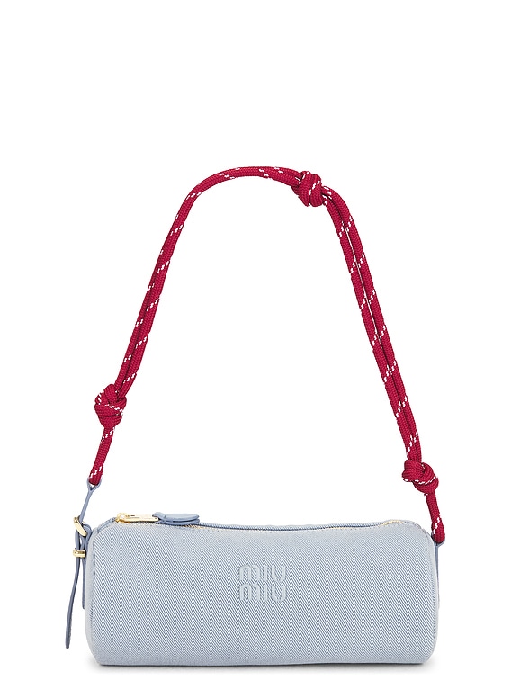 Miu Miu Gabardine Contenitori Nastro Bag in Astrale & Amaranto | FWRD