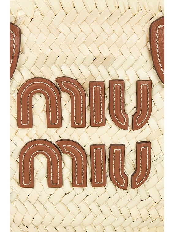 Miu Miu Palmito Mini Top Handle Bag in Naturale & Cognac | FWRD
