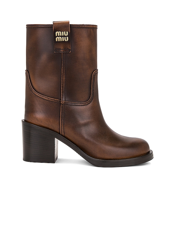 Miu Miu Boot in Dark in Bruciato | FWRD Miu Miu Boot in Dark in Bruciato | FWRD