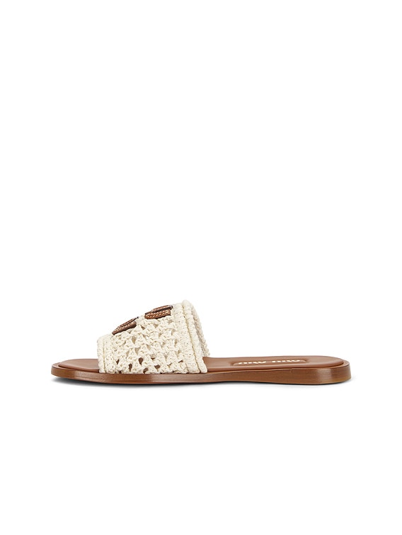 miu miu　白タグクロップドボトム　38size ak213 Miu Miu Ciabatte Crochet Slide in Avorio | FWRD