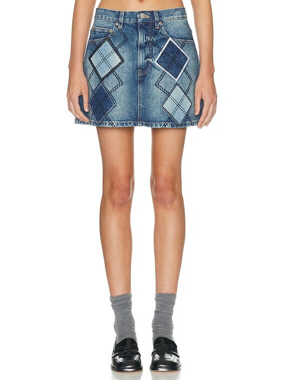 Argyle Patchwork Mini Skirt