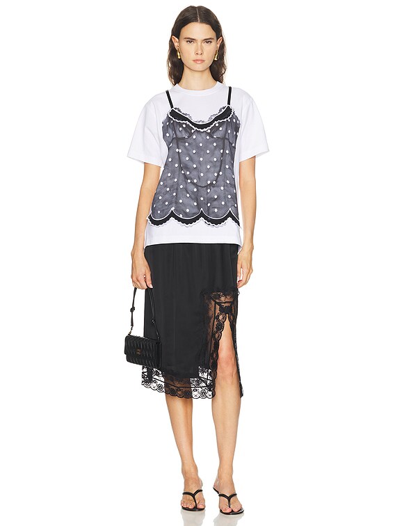 ☆MARC JACOBS☆ キャミソール風プリントTシャツ M/L Marc Jacobs Trompe L'oeil Cami Tee in White Multi | FWRD