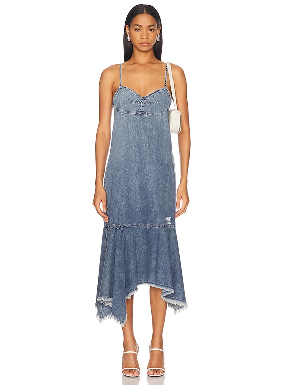 Moschino Jeans Sleeveless Denim Dress in Multi Light Blue | FWRD