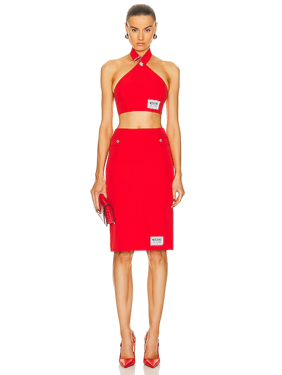 Moschino Jeans Cady Top in Red | FWRD