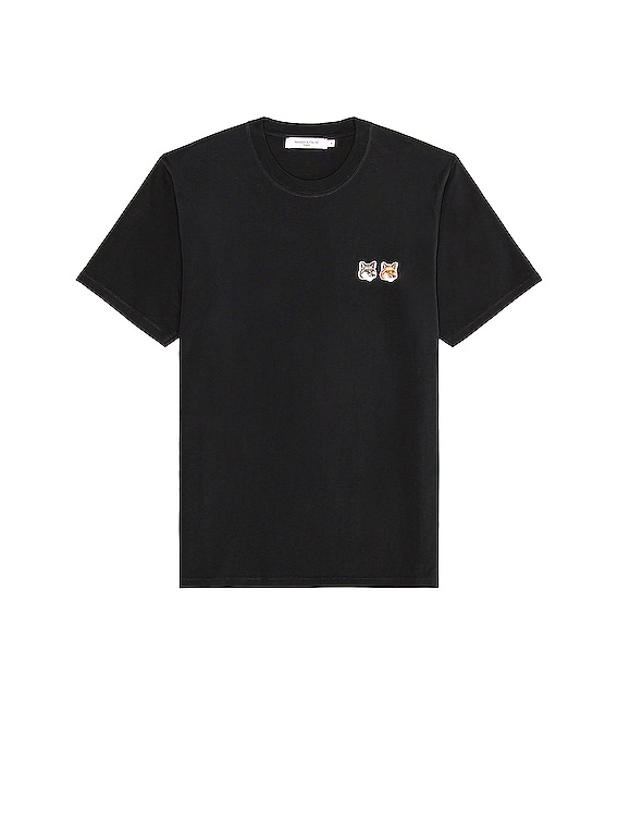 Maison Kitsune Double Fox Head Patch Classic Tee-Shirt in Anthracite | FWRD