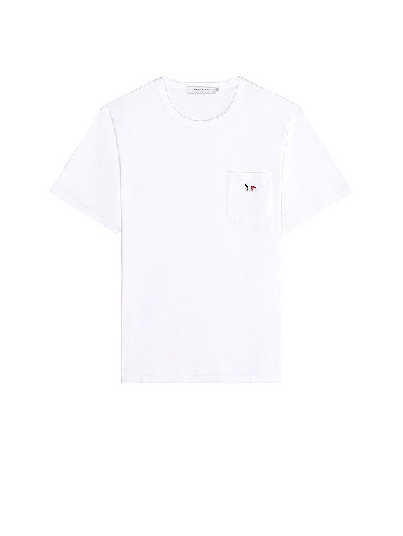 Maison Kitsune Tricolor Fox Patch Classic Pocket Tee-Shirt in