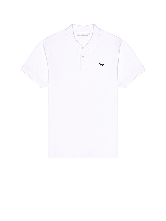 Maison Kitsune Navy Fox Patch Classic Polo in White | FWRD