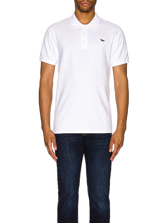 Maison Kitsune Navy Fox Patch Classic Polo in White | FWRD