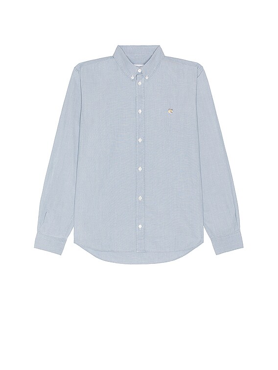 Maison Kitsune Fox Head Embroidery Classic Shirt in Washed