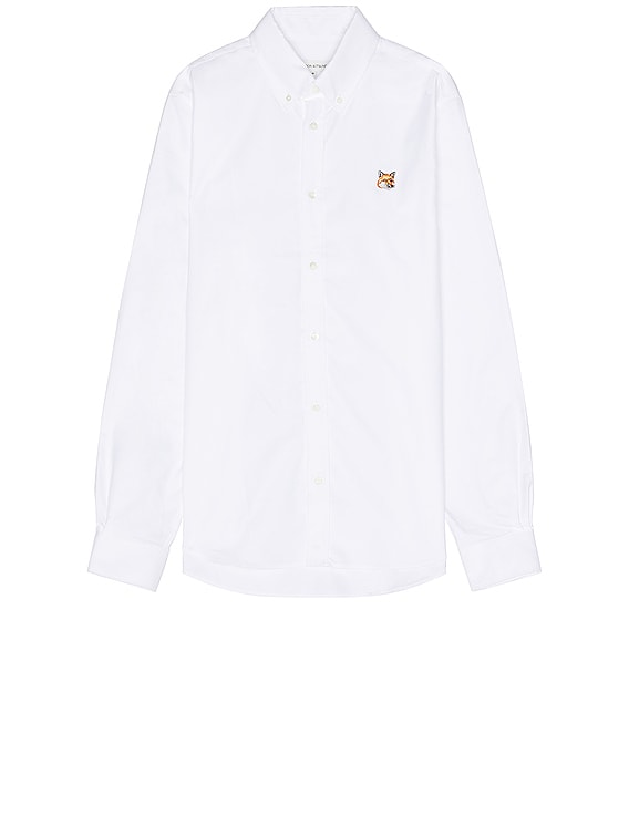 Maison Kitsune Button Down Classic Shirt in White | FWRD