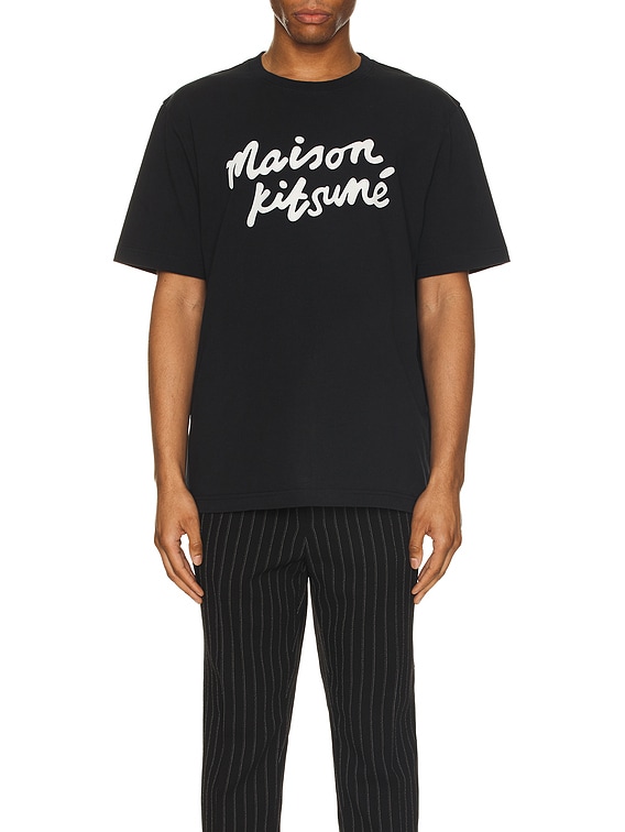 Maison Kitsune キツネハンドライティングコンフォートTシャツ - Black