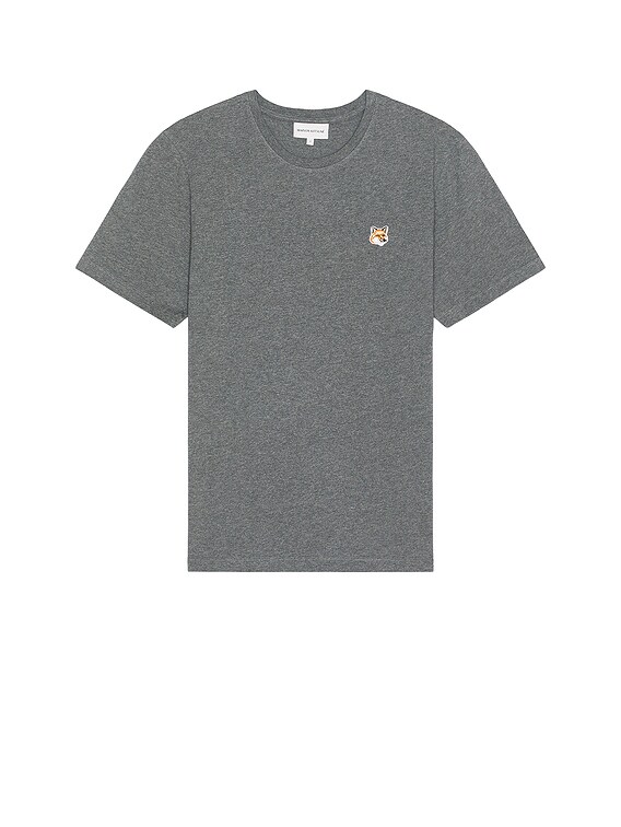 Maison Kitsune Fox Head Patch Regular T-Shirt in Dark Grey