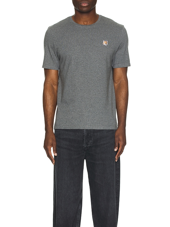 Maison Kitsune Fox Head Patch Regular T-Shirt in Dark Grey