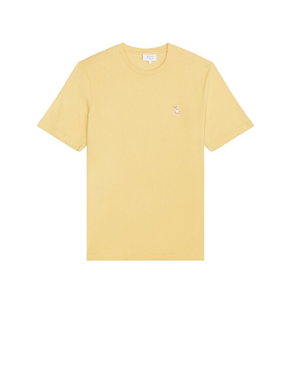 ★MAISON KITSUNE★チラックス フォックス パッチ TシャツGoldie Maison Kitsune Chillax Fox Patch Regular T-Shirt in Goldie