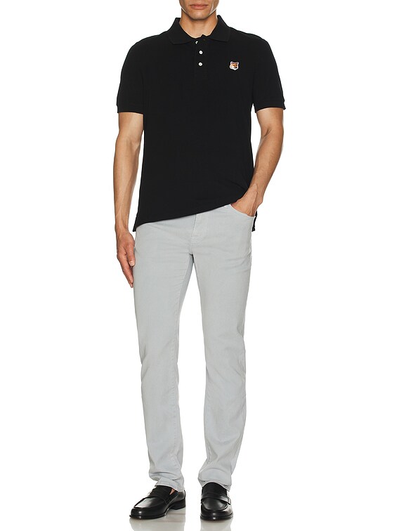 Maison Kitsune Fox Head Patch Regular Polo in Black | FWRD