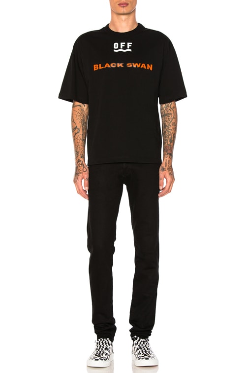 Moncler x off white deals black swan t shirt