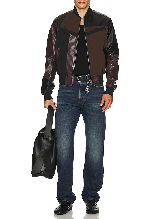 MM6 Maison Margiela Sportsjacket in Brown, Black, & Burgundy | FWRD
