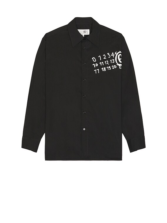 MM6 Maison Margiela Long-Sleeved Shirt in Black | FWRD