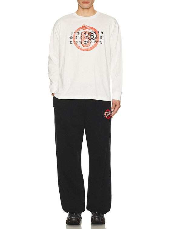 MM6 Maison Margiela Long Sleeve T-Shirt in Off White | FWRD
